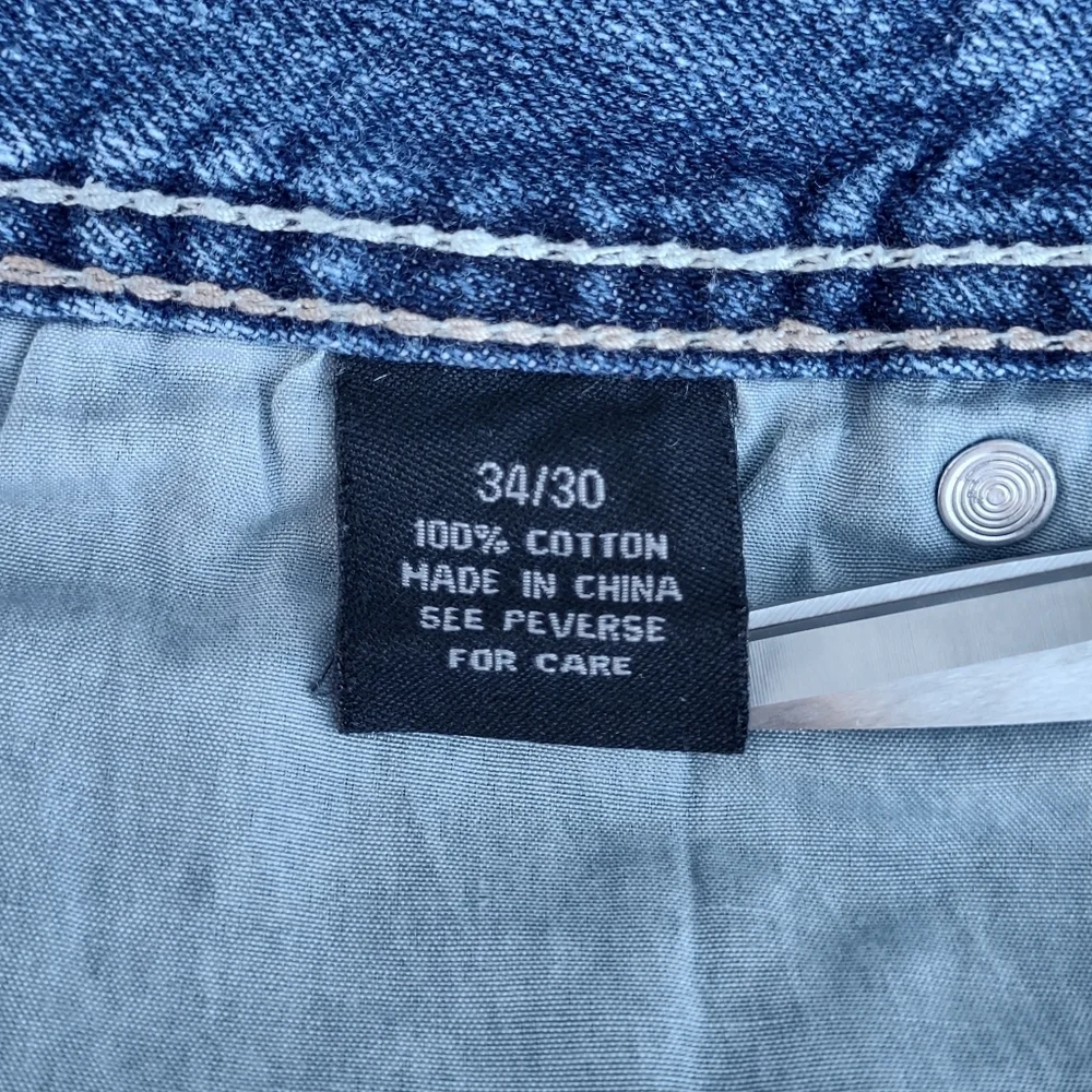 Black Premium Distressed Jeans Medium Wash 34x30 - Picture 6 of 14